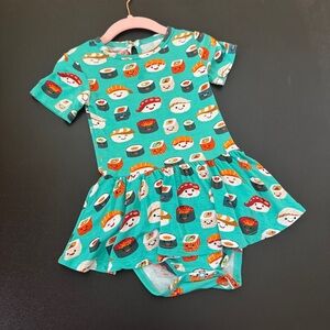 Little bum bums Sushi Print twirl Dress